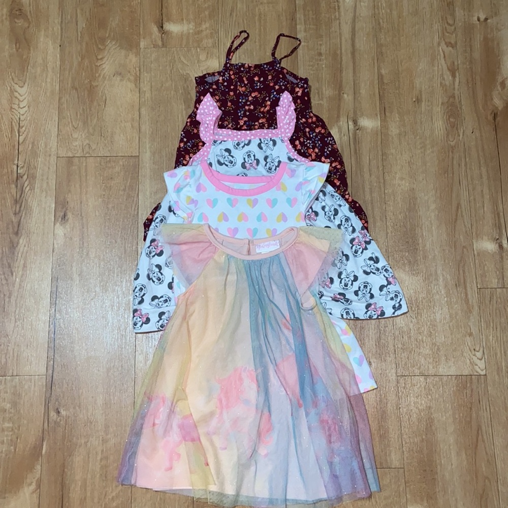 Bundle of 4 Toddler Girl Summer Dresses Size 2T and 24 Mnths